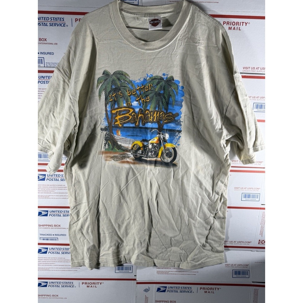 VINTAGE Harley-Davidson Shirt Mens XL/2X Bahamas‎ Freeport Motorcycle Y2K Summer